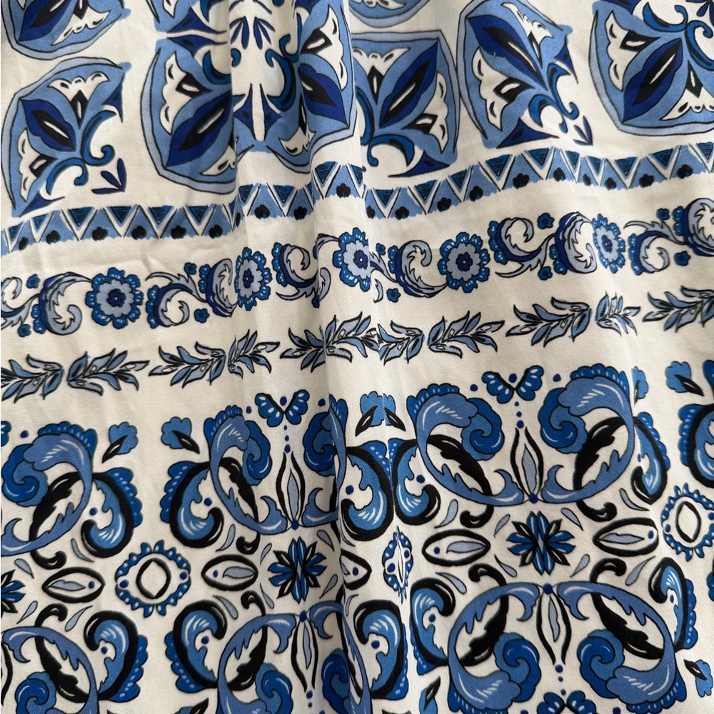 Tuckernuck White and Blue Printed Tiered Midi Dress - Picture 7 of 13